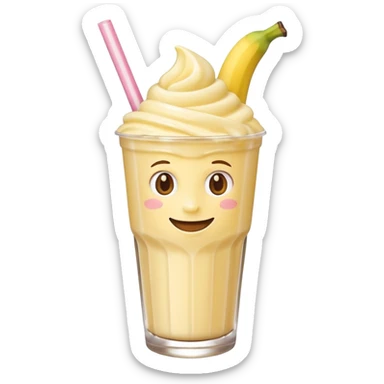 milkshake with a face, banana sticker