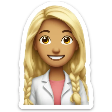 soft smiling girl in kitchen sticker