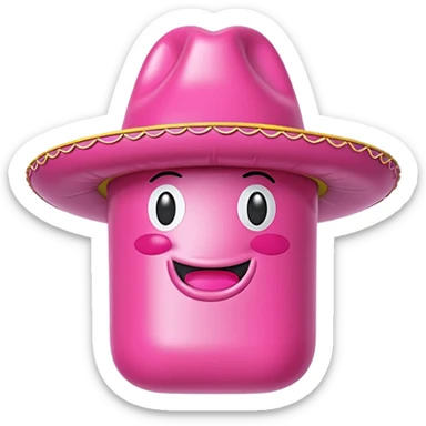 jeff koons pink spam sombrero inflatable sculpture  sticker