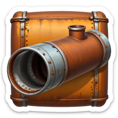 a steel sewer pipe from which wastewater flows out sticker