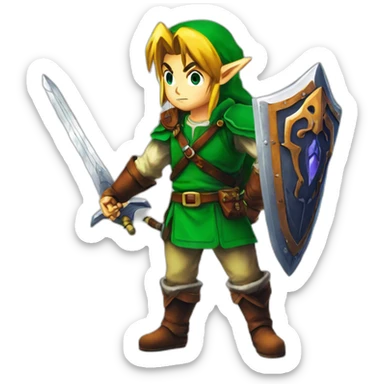 link form ocarina of time manga style sticker