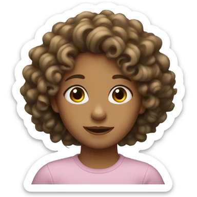 A girl with curls sticker