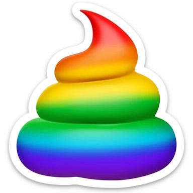 Rainbow poop emoji sticker