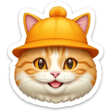 cheese cat wearing a yellow hat sticker