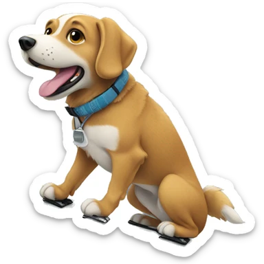 Dog on a snowboarding  sticker