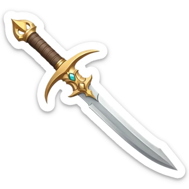 desert dagger object icon, curved blade, sandy steel texture, leather wrapped handle, subtle gold accents, fantasy desert weapon, 3D cartoon, mobile game icon style, centered, clean background, soft shadow, no text, no watermark
 sticker