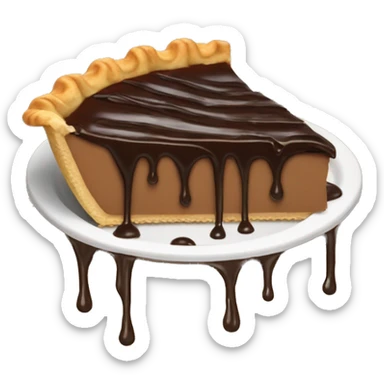 piece of pie drizzled in chocolate  sticker