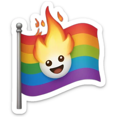 Pride flag burning sticker