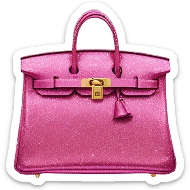 pink Hermes birkin bag glitter sticker