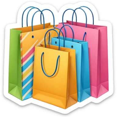 a lot of shopping bag sticker