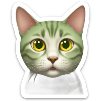 american short hair cat- rubby- a little bit fat- green yellow eyes- the distances between eyes is a little bit far sticker
