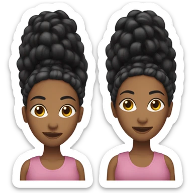 black woman with black braids and lash extensions  sticker