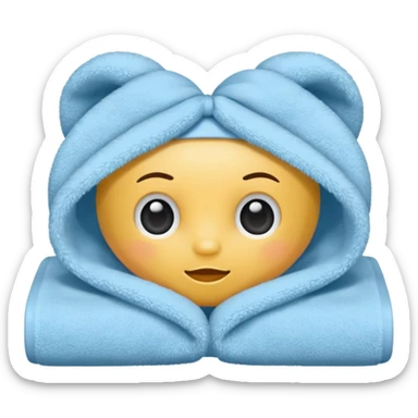 baby blue hotel room towel sticker