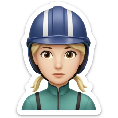  horse jockey woman face sticker