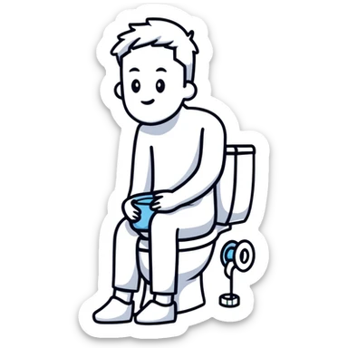 man sitting on toilet sticker