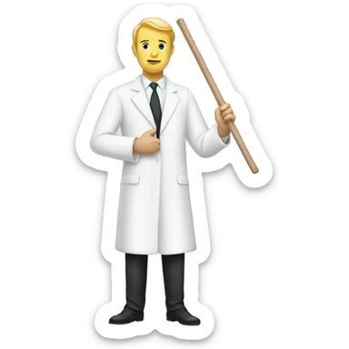 white man holding placard on stick sticker