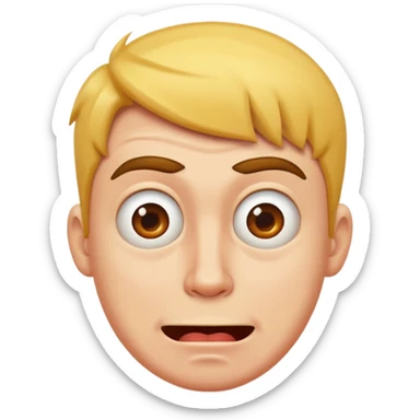 Dumb looking guy doing stupid funny face  sticker