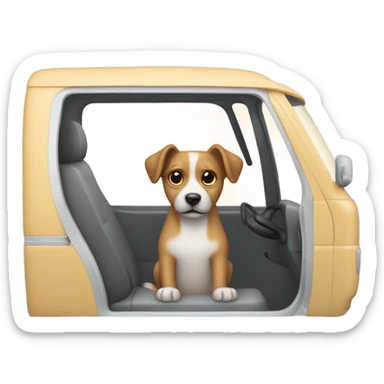 Dog driving a van sticker