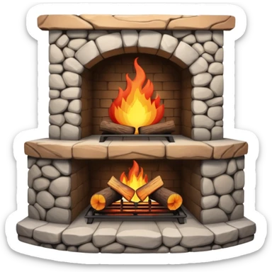 heart with winter fireplace sticker