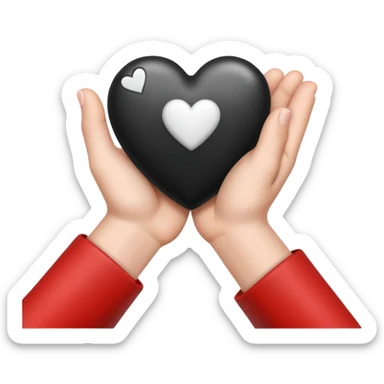  black and white heart in hand sticker