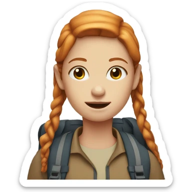 Ginger girl with straight hair and blue eyes On a hike sticker