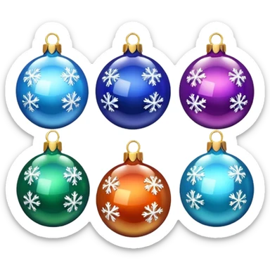 Christmas tree decorations snow sticker