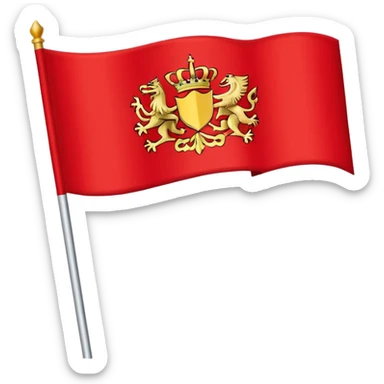 “Emoji-style red waving castle flag, flat clean lines, simple heraldic shape, no castle shown.” sticker