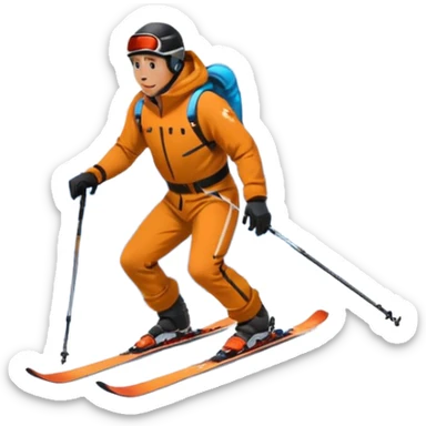 Man Skiing Background Matterhorn sticker