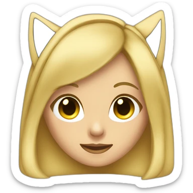 she blond developer has headphones with black catty ears sticker