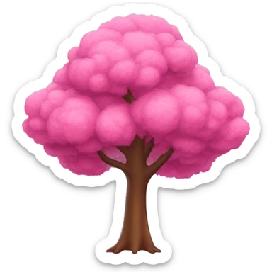 Pink tree sticker
