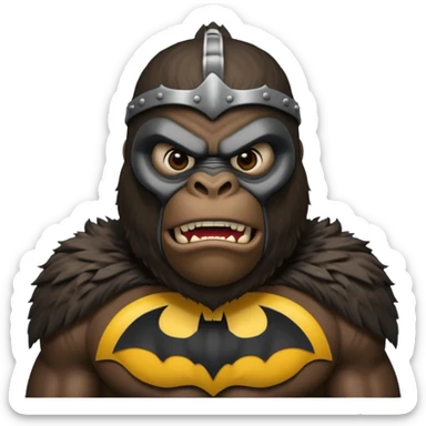 king kong with a batman mask sticker