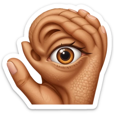 solo orecchio con mano dietro sticker