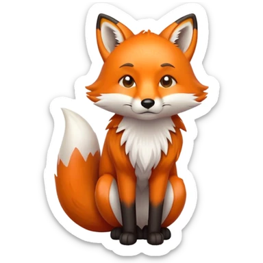A 2D cartoon fox emoji with a sad expression, looking downcast sticker