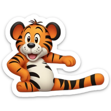 Mickey Mouse mixed with tigger the tiger itching his thigh sticker