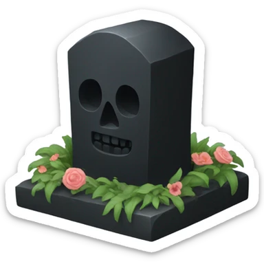 a black grave sticker