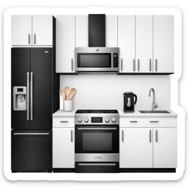 mono chrome kitchen  sticker