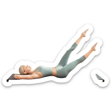 A person performing a Pilates exercise on a mat in a clean, modern studio. The focus is on core strength and flexibility, with a neutral, calming color palette. Simple equipment like a reformer machine and a soft, tranquil background enhance the feeling of controlled movement and focus. sticker