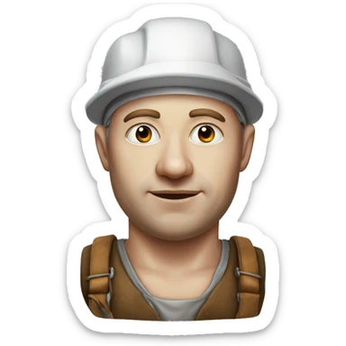 Photorealistic white skin Factory worker XVII century sticker