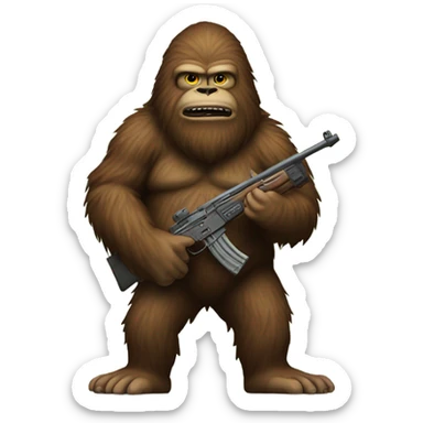 Sasquatch with a rifle  sticker
