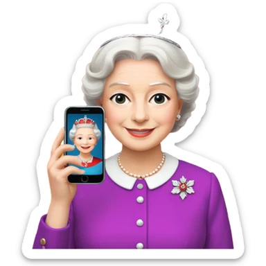 someone who's taking a photo in a room with with the wax figures of the queen elisabeth the II sticker