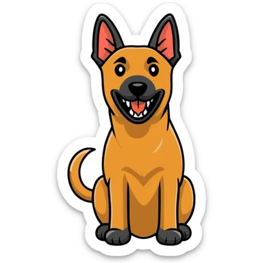 Belgian Malinois barking, teeth visible sticker