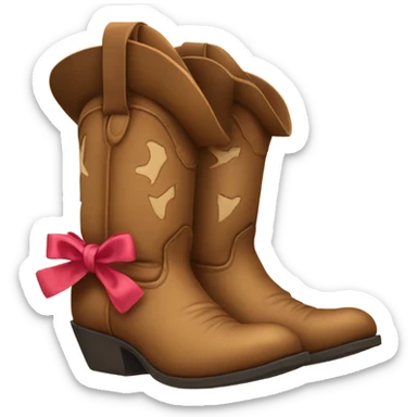 Cowboy boots with bows sticker