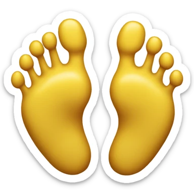 a yellow emoji with toes sticking out sticker