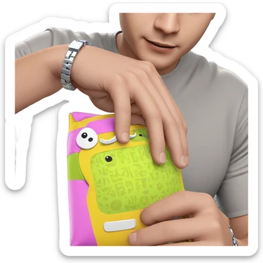 man showcasing stylish bracelet sticker