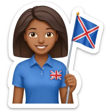 blue  Flag holder black woman sticker