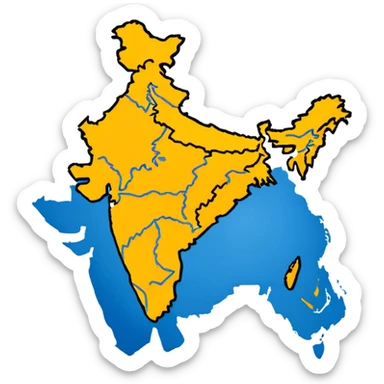 India map with saffron colour ( akhand Bharat ) sticker