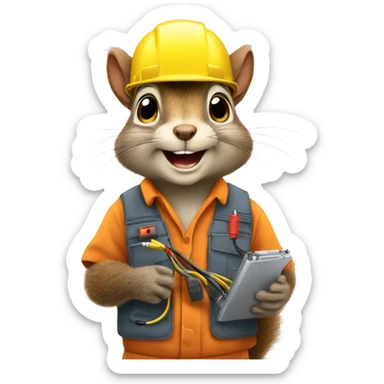 Squirrel that’s an electrician  sticker