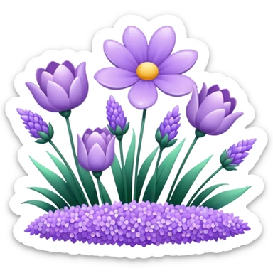 Shiny beautiful glossy purply pastel whitish light sparkly glittery sunny bright lavender lilac flower fields aesthetic scenery  sticker