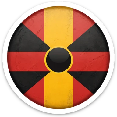 Aboriginal Australians flag red and yellow stripe with black circle inside  sticker