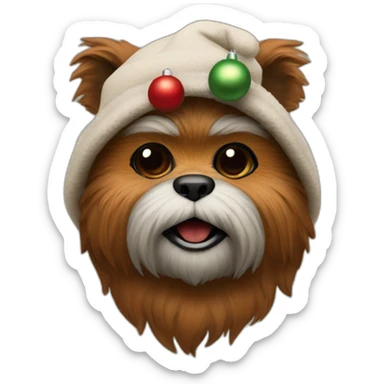 ewok with christmas hat sticker